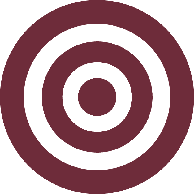 A monochromatic maroon background with subtle concentric circles.